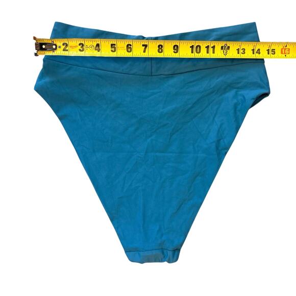 NWT Aerie Crossover High Cut Cheeky Bikini Bottom in Blue Path Size XL - Picture 7 of 7